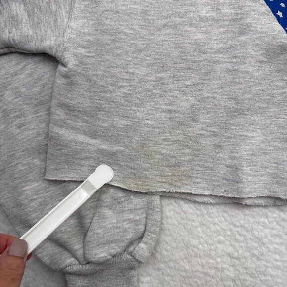 VTG Jerzees Super Sweats Cropped Graphic ASL "I Love USA" Long Sleeve Womens 2X - Picture 12 of 12